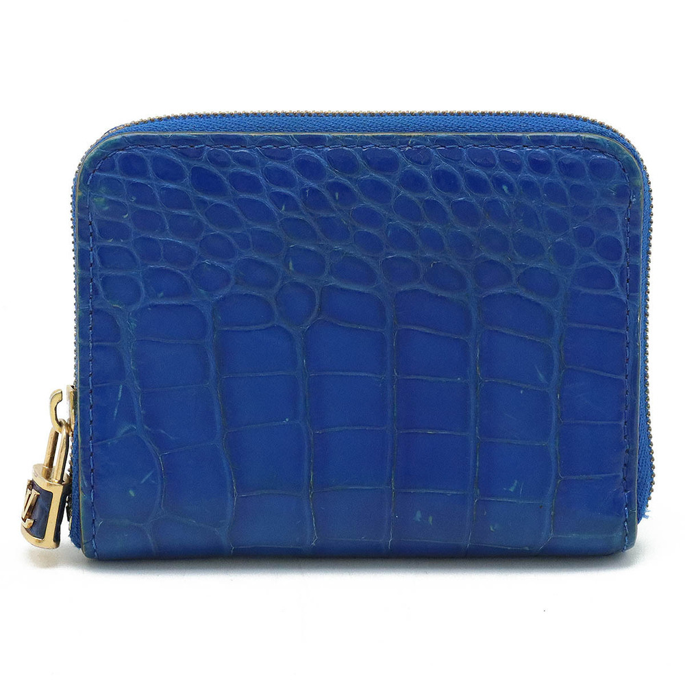 LOUIS VUITTON Zippy Wallet Coin Case Crocodile Exotic Leather Blue Santorine